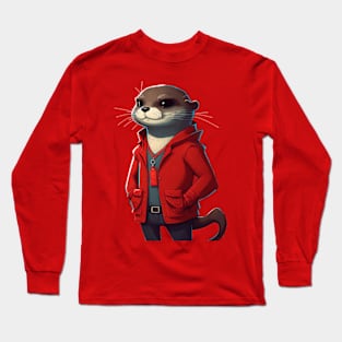 Mr. Otter Detective on the Case Long Sleeve T-Shirt